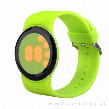 2014 Hot Sale Touch Screen LED Watch, Eco-friendly Silicone with Plastic Case